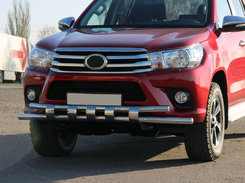 Передняя защита ST015 (нерж) для Toyota Hilux 2015+