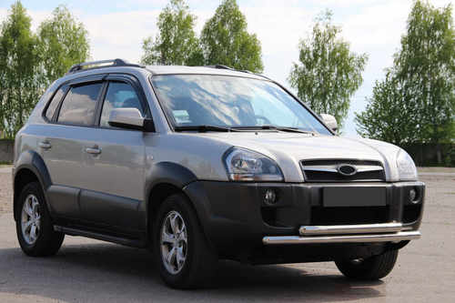 Передній захист ST014 (нерж.) для Hyundai Tucson JM 2004+ 