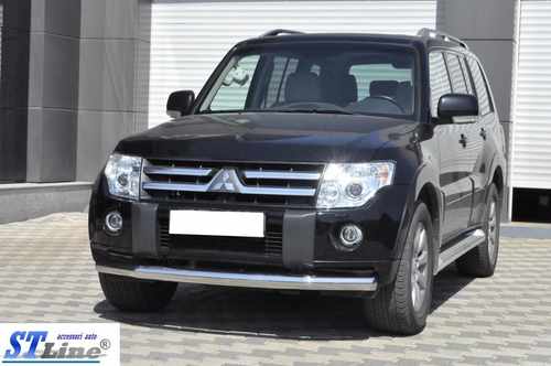 Передній захист ST008 (нерж.) для Mitsubishi Pajero Wagon IV