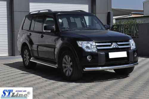Передній захист ST008 (нерж.) для Mitsubishi Pajero Wagon IV