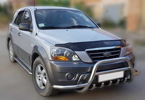 Кенгурятник з вусами WT003 (нерж.) для Kia Sorento 2002-2009 