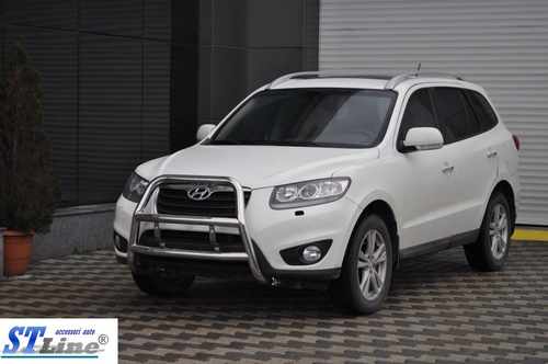 Кенгурятник WT018 (нерж.) для Hyundai Santa Fe 2 2006-2012рр