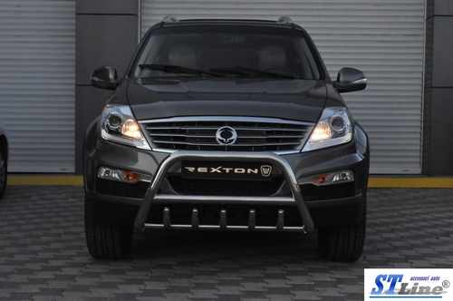 Кенгурятник WT003 (нерж) для SsangYong Rexton I 2001-2017 