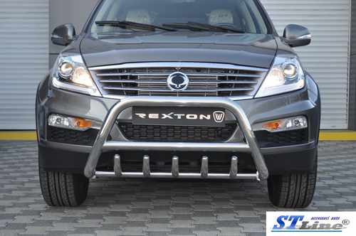 Кенгурятник WT003 (нерж) для SsangYong Rexton I 2001-2017 