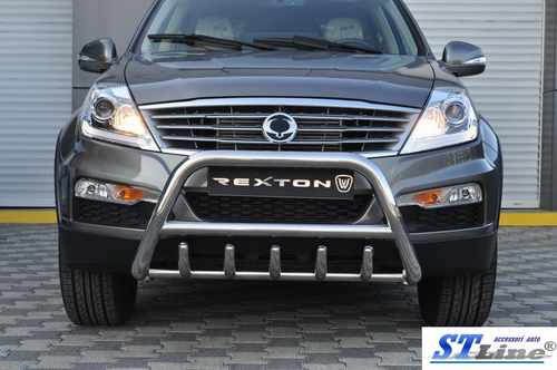 Кенгурятник WT003 (нерж) для SsangYong Rexton I 2001-2017 