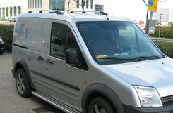 Рейлінги на дах із пластиковими кріпленнями Ford Transit Connect / Tourneo 2004-2014 КОРОТКА БАЗА, під хром (полірований алюміній)