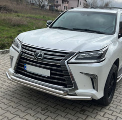 Передняя защита ST014 (2015+, нерж) для Lexus LX570 / 450d