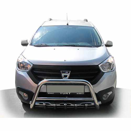 Кенгурятник WT003 (нерж.) для Dacia Dokker 2013-2022 
