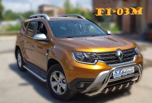Кенгурятник без напису WT003 (нерж.) для Dacia Duster 2018+ 