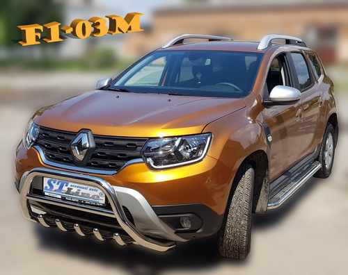 Кенгурятник без напису WT003 (нерж.) для Dacia Duster 2018+ 
