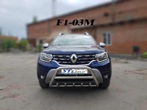 Кенгурятник без напису WT003 (нерж.) для Dacia Duster 2018+ 