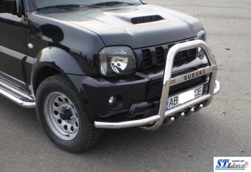 Кенгурятник з вусами QT007 (нерж) для Suzuki Jimny 1998-2018 