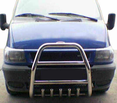 Кенгурятник QT007 (2000-2006, нерж.) для Ford Transit 