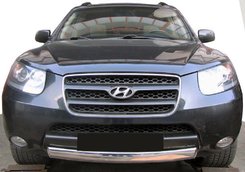 Передняя защита ST008-Oval (нерж.) для Hyundai Santa Fe 2 2006-2012