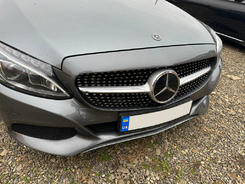 Передня решітка Diamond Silver 2018-2023, без камери для Mercedes C-сlass W205 2014-2021рр.