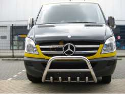 Кенгурятник WT003 (нерж.) 60мм, без напису для Mercedes Sprinter 2006-2018 