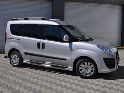 Бічні труби (2 шт., нерж.) 70мм, Стандартна база для Fiat Doblo II 2010-2022 рр