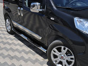 Бічні труби (2 шт., нерж.) Ø60, з пластиковими підставками для Citroen Nemo 2008-2024 рр