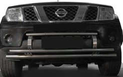 Передняя защита ST0014-3 (нерж) для Nissan Navara 2006-2015 гг