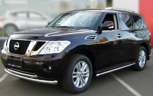 Нижня подвійна губа (нерж) для Nissan Pathfinder R51 2005-2014