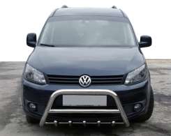 Кенгурятник WT003-4 (нерж) 60 мм, з написом для Volkswagen Caddy 2015-2020 