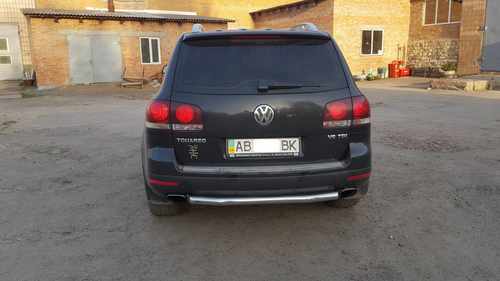Задній захист AK002 (2 шт., нерж) для Volkswagen Touareg 2002-2010 рр