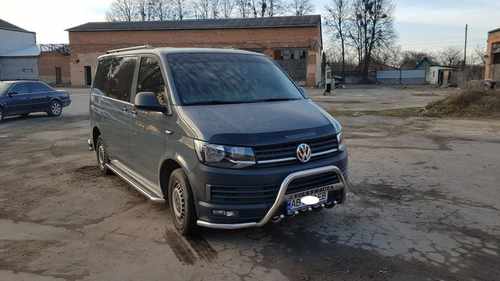 Кенгурятник з вусами WT004-ST (нерж) для Volkswagen T6 2015+, 