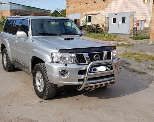 Кенгурятник QT007 (нерж) для Nissan Patrol Y61 1997-2011 
