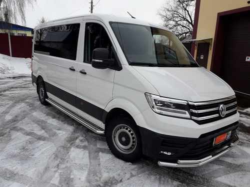 Передній захист ST085 (нерж) для Volkswagen Crafter 2017+ рр