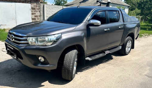 Бокові пороги Dakar V2 з LED (2 шт, метал) для Toyota Hilux 2015+