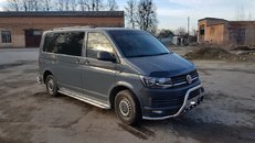 Бокові пороги Premium (2 шт., нерж) 60 мм, довга база для Volkswagen T6 2015-2024, рр
