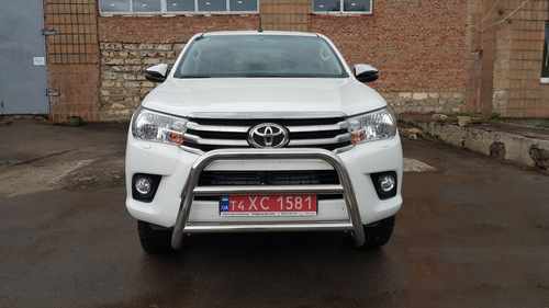 Кенгурятник WT007 (нерж) для Toyota Hilux 2015+ 