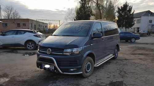 Кенгурятник з вусами WT004-ST (нерж) для Volkswagen T6 2015+, 