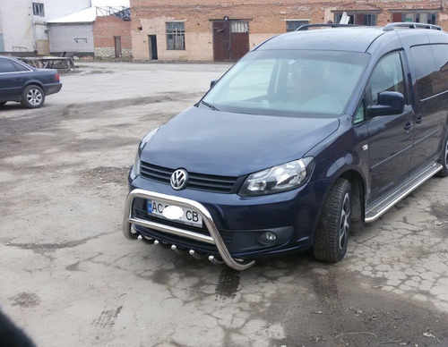 Кенгурятник WT004 (діаметр 50 мм, нерж) для Volkswagen Caddy 2010-2015