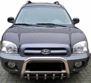 Кенгурятник WT003 (нерж.) для Hyundai Santa Fe 1 2000-2006 