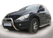 Кенгурятник WT005 (нерж) для SsangYong Action 2006+ 