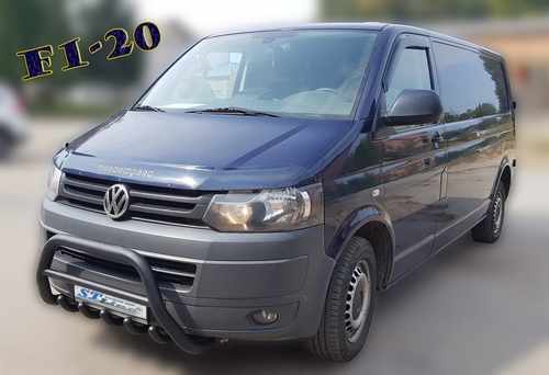 Кенгурятник WT003 Black (нерж) для Volkswagen T5 2010-2015 