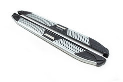 Бічні пороги Mevsim Grey (2 шт., Алюміній) для Jeep Cherokee/Liberty 2002-2007 рр.