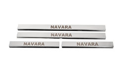 Накладки на пороги (4 шт, нерж) для Nissan Navara 2006-2015 рр