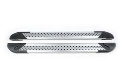 Бокові пороги Vision New Grey (2 шт., Алюміній) для Toyota Yaris/Yaris Cross 2020-2024 рр