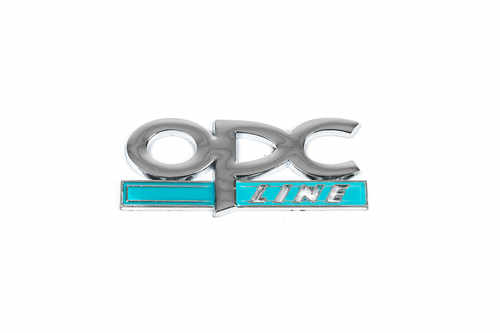 Металевий шильдик на багажник OPC Line (Хром-2024блакитний) для Тюнінг Opel