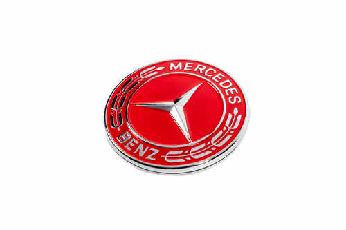 Заглушка замість емблеми на капот Mercedes (червона, 57мм) для Тюнінг Mercedes