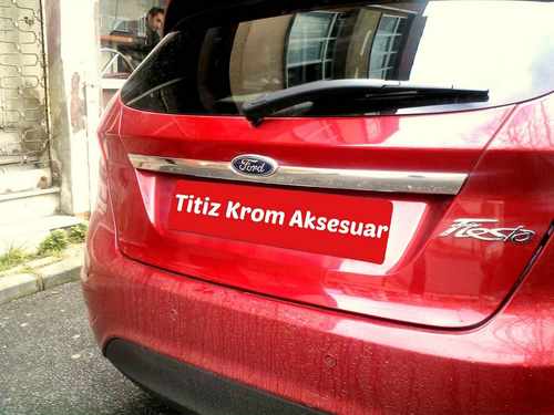 Хром накладка над номером на кришку багажника (нерж.) для Ford Fiesta 2008+
