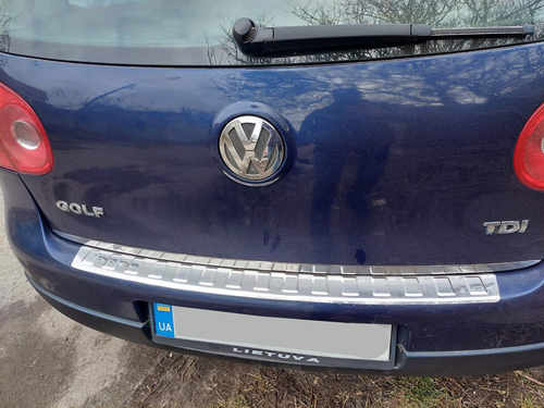 Накладка на задний бампер с загибом (нерж.) для VW Golf 5 2004-2008 універсал