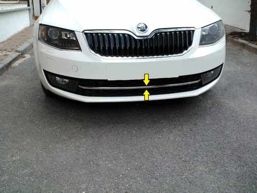 Накладка на передній бампер (нерж) для Skoda Octavia A7 2013-