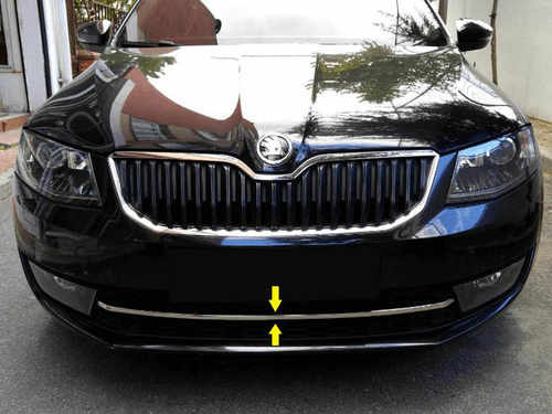 Накладка на передній бампер (нерж) для Skoda Octavia A7 2013-