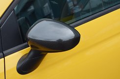 Накладки на дзеркала (2 шт, натуральний карбон) для Fiat 500/500L