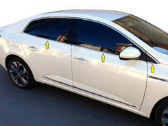 Нижня окантовка вікон (Sedan, 6 шт, нерж) OmsaLine - Італійська нержавійка для Renault Megane IV 2016↗ мм.