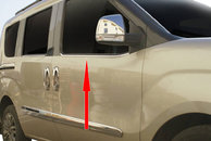 Хром нижні молдинги стекол (нерж.) Carmos для Fiat Doblo 2010-/Opel Combo 2011-