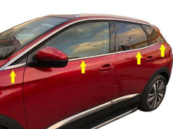 Нижні молдинги стекол (8 шт, нерж) Carmos - Турецька сталь для Peugeot 3008 2016↗ мм.